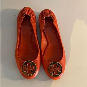 Orange Tory Burch Flats